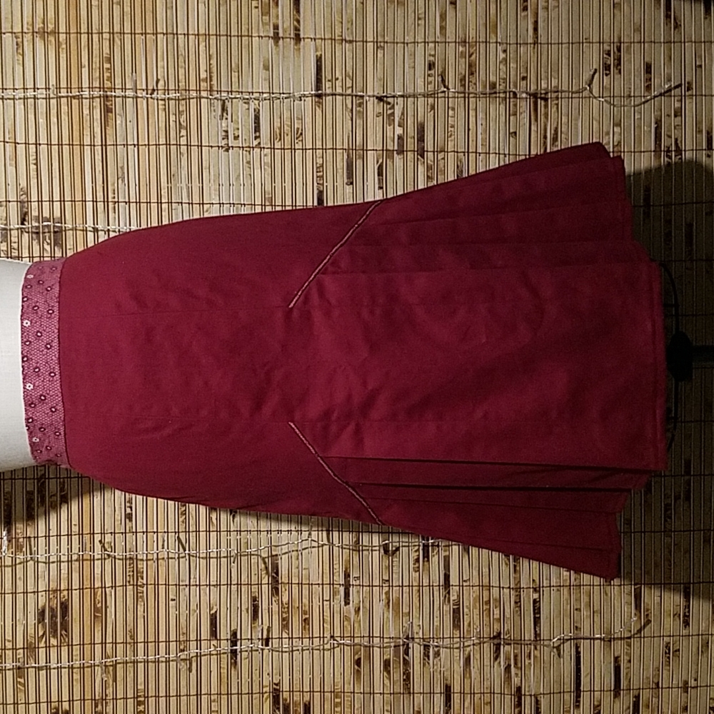 Catatonic Clothing's Beautiful Pleated Burgundy Corduroy Skirt Small